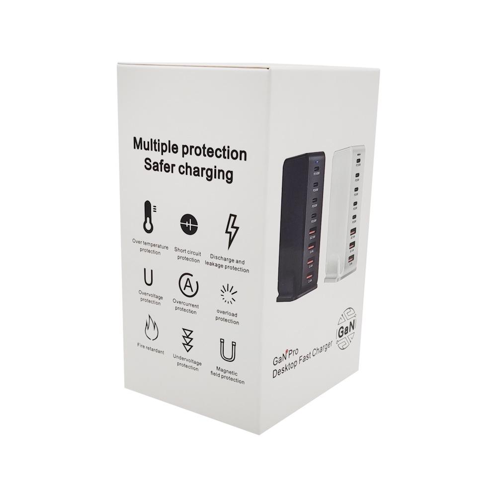 Настольное зарядное устройство Gallium Nitride на 8 портов, 268 Вт, 240 Вт PD.