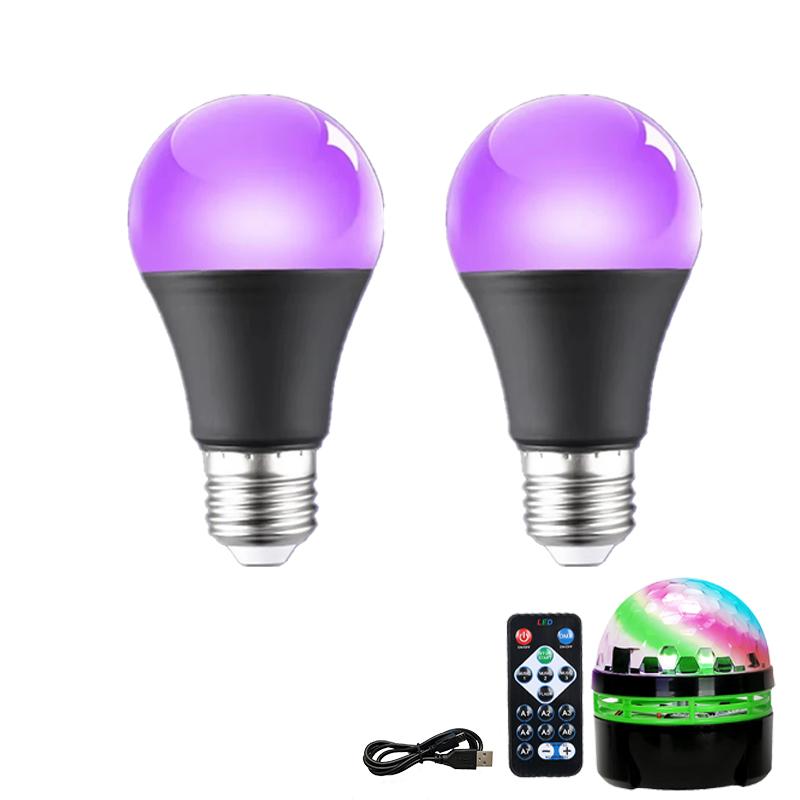Светодиодная лампа E27 9 Вт УФ-лампы Blacklight 395 нм ультрафиолетовая лампа для тела люминесцентные лампы для вечеринок, дискотек, украшения для баров