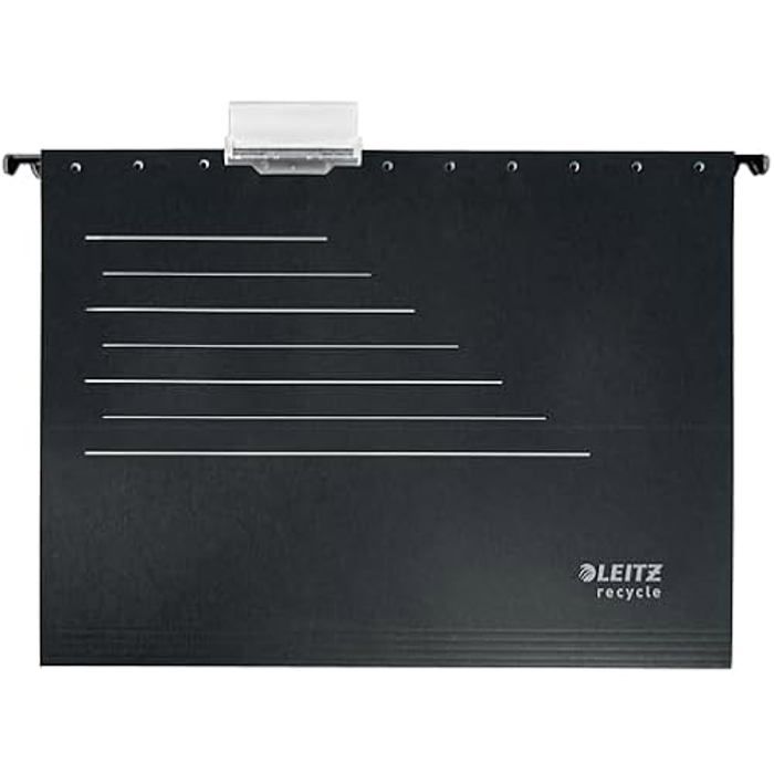 Dossier Suspendu - LEITZ - Alpha - A4 - 100% Recyclable - Noir/Gris - Qualité Premium