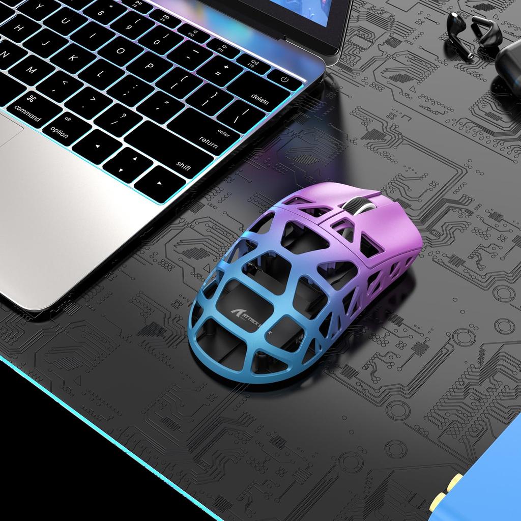 ATTACK SHARK R3 Gaming Mouse, Magnesium Alloy Edition, 3-Mode Gaming Mouse, WiredBluetooth2.4G Wireless Connection, Ultra-Lightweight, 46g, 8000Hz