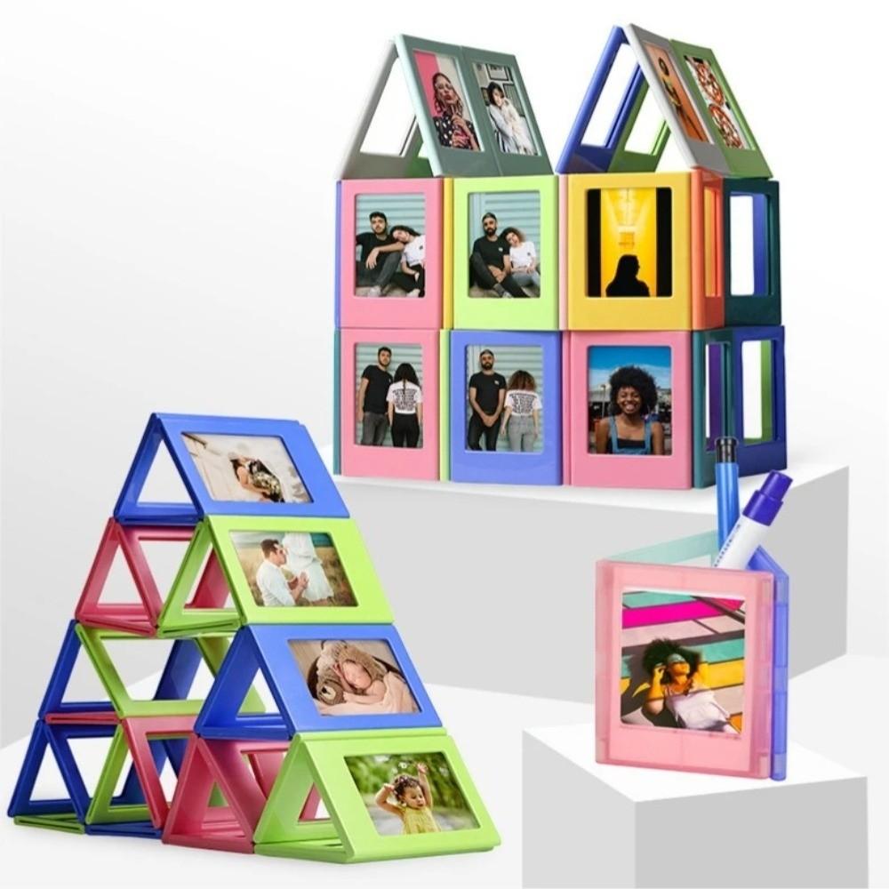 4PCS Multi-purpose Mini Picture Frames 3 Inches Photo Frames Magnetic Picture Frame Dorm Room