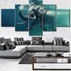 5 Piece HD Print Large Elephant Swimming Painting Canvas Wall Art Picture Home Decoration Living Room Canvas Painting No Frame