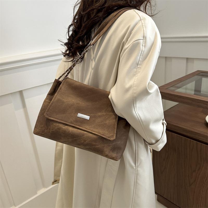 New Trendy Fashion Large-capacity Tote Bag Women's Winter Retro Shoulder Bag Simple Casual Commuter Bag