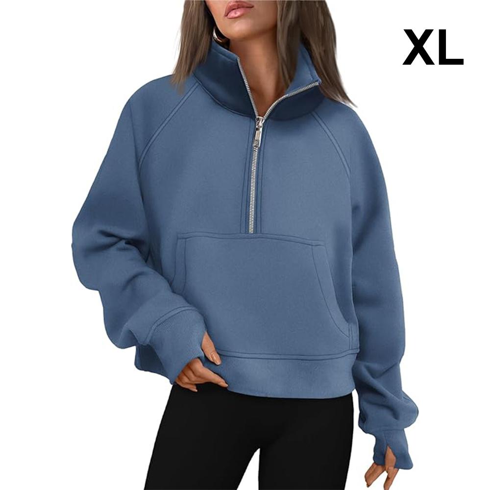 Женские толстовки на молнии, укороченный пуловер, флисовые толстовки на молнии на четверть, осенняя одежда, одежда с отверстием для большого пальца
