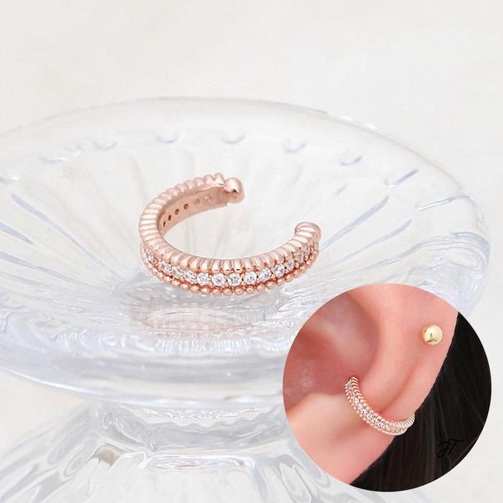 14Kgp Rose Gold Cubic Line Simple Ear Cuff (8539049)