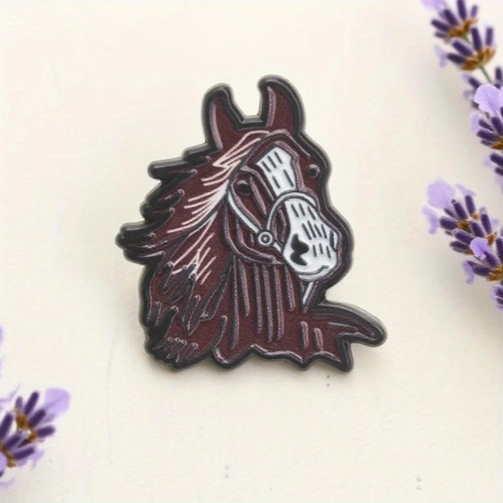 Unique and Creative Alloy Horse Head Cartoon Badge Brooch for Women, Elegant Scarf Clip, Lapel Pin Set