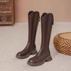 Thick-soled Western Cowboy Tall Knight Boots, Boots V-mouth But Knee-length Boots, New Small and Thin