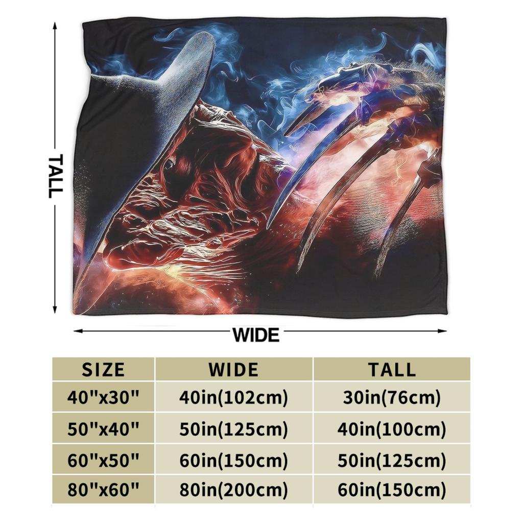 freddy krueger Halloween Blanket Warm Soft Funny Plush Throw Blanket For Outdoor Travel Flannel Bedspread Bed Cover
