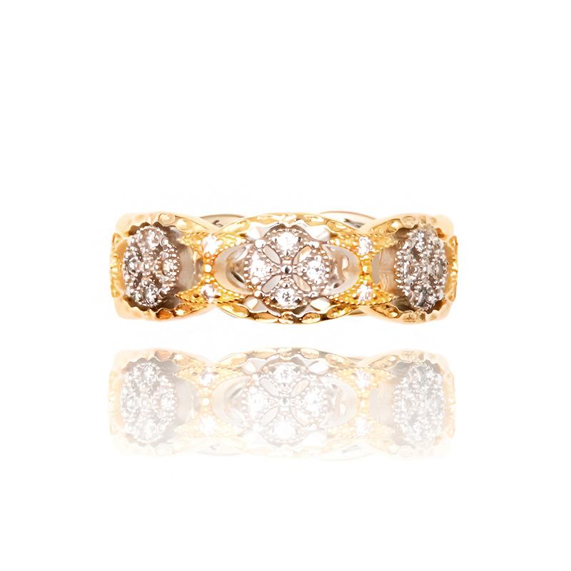 Buccellati Ring Set Women's Lace Hollow Engraved Full Diamond Inlaid High-end Hand Jewelry