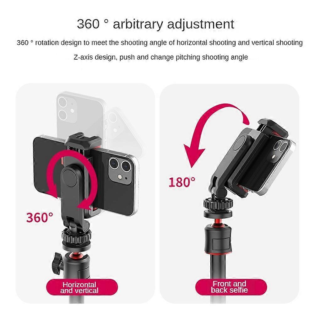 1/2Pcs Multi-functional Phone Holder Clamp Phone Tripod Mount Rotatable with Dual Cold Shoe Mounts for Smartphone Vlog