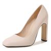 2024 Female Patent Leather Pumps Square Toe Spring Summer Women Shoes Elegant Square High Heels Thick Heel Big Size 43 44 45 46