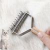 Wooden Handle Dog Hair Removal Comb Stainless Steel Cat Hair Cleaning Combs  for Cats and Dogs