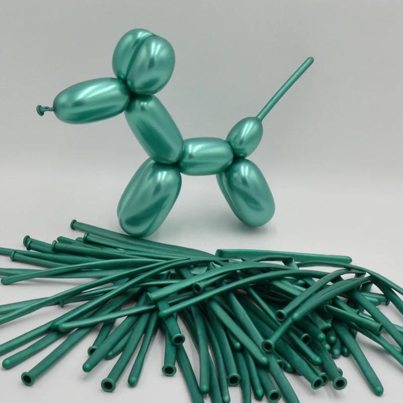 100/10pcs Modeling Long Balloons DIY Latex Balloons Wedding Birthday Christmas Party Glossy Metal Inflatable Balloon Decorations