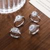 Princess Square Simulation Artificial Zircon Simple Sweet Lady Ring Wedding Proposal Round