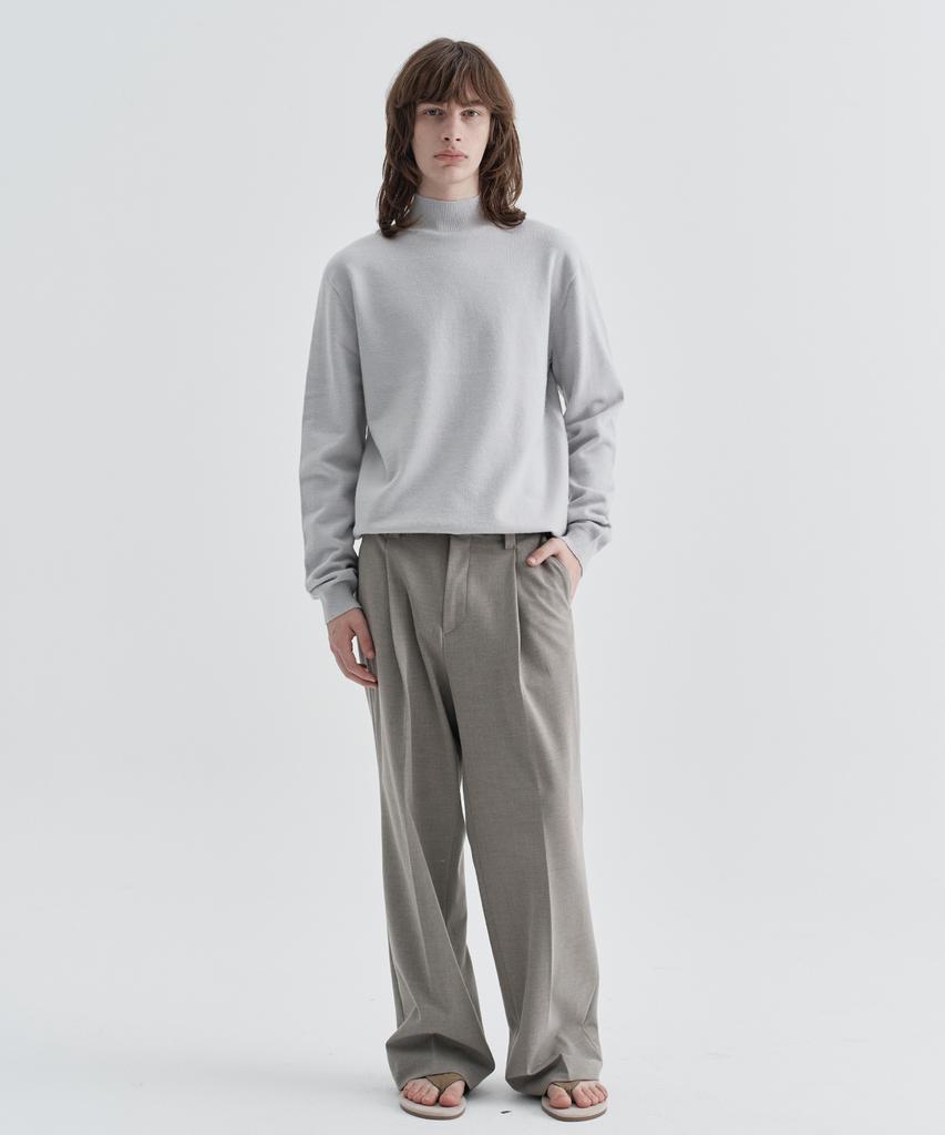 EZIO Half Mock Neck Knit_Grey