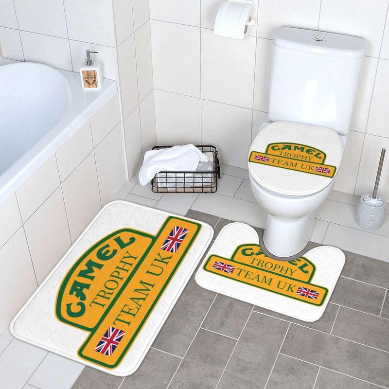 Custom Camel Trophy 3 Pieces Bathroom Rugs Non Slip Absorbent Toilet Bath Mat Set