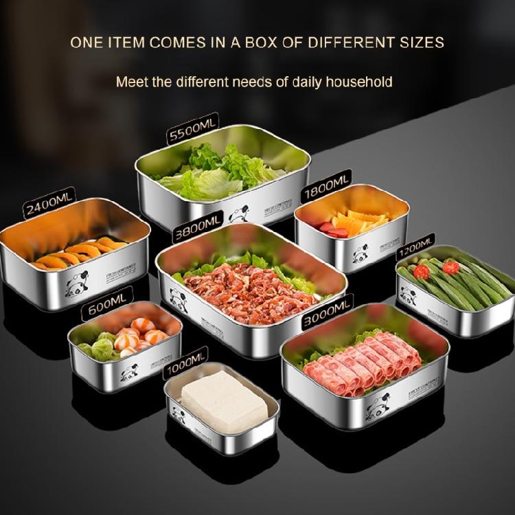 Stainless Steel Food Container with Lid Large Capacity Lunch Storage Box Meal Preparation Case Crisper for Daily Use