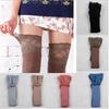 Women Knitting Lace Cotton Over Knee Thigh Stockings High Socks Pantyhose Tights