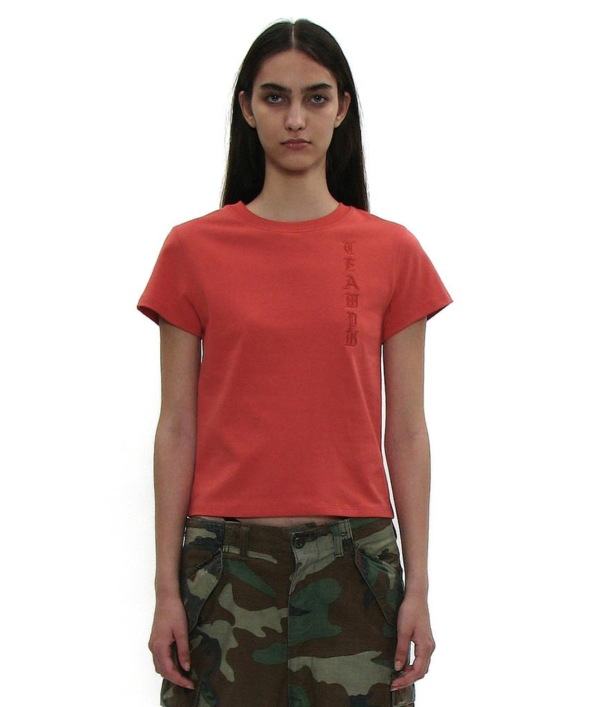 PARTIMENTO WOMEN Team 76 Patch Short Sleeve Tee_Chili