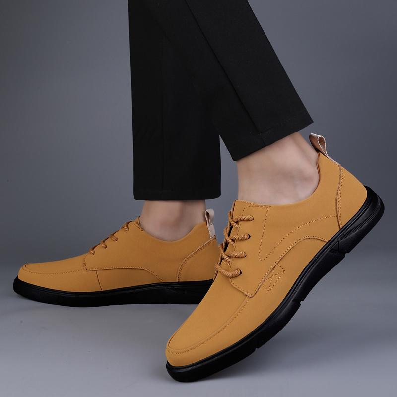 Роскошный бренд Мужские удобные двухслойные замшевые кожаные повседневные туфли Осенний новый стиль На шнуровке Мужские спортивные кожаные туфли