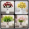 1Pcs Basket Artificial Rattan Vase Desk Decor Plant Tray  for Home Office Decoration