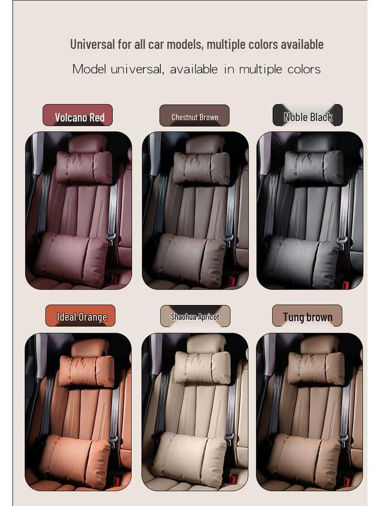 Honda CRV, Accord, Breeze, Civic, Odyssey Headrest: Leather Lumbar Support & Neck Protector