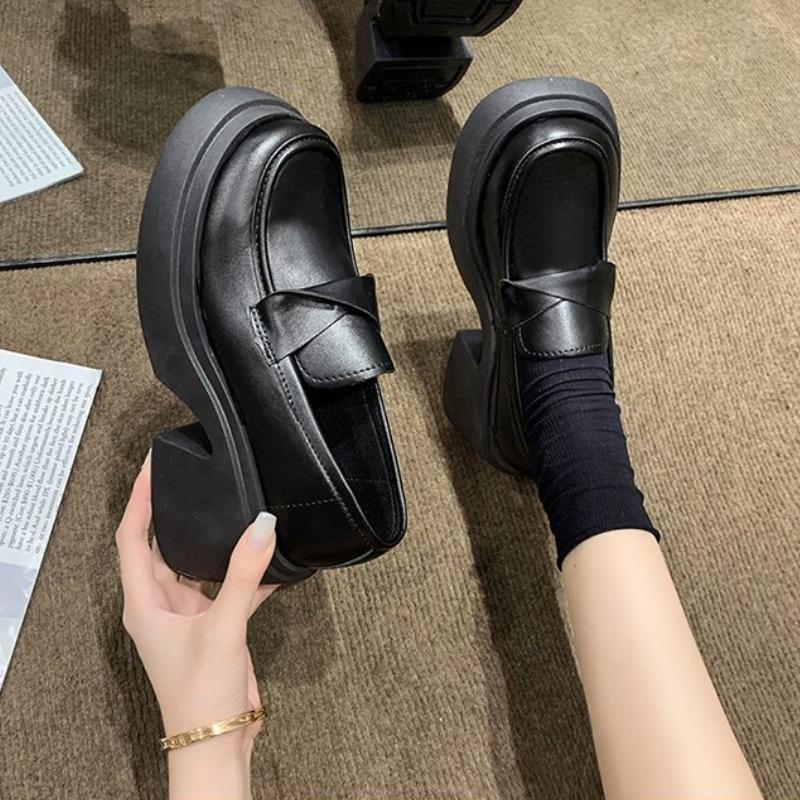 Осень 2024 года, новые лоферы на толстой подошве, удобная обувь на платформе для женщин, модная повседневная женская обувь Zapatos De Mujer