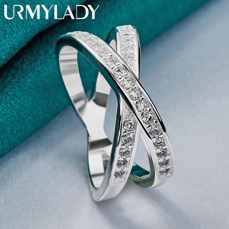 Кольцо из стерлингового серебра 925 пробы с крестом-бикругом 7, 8, 9, 10 для женщин, очаровательные ювелирные изделия