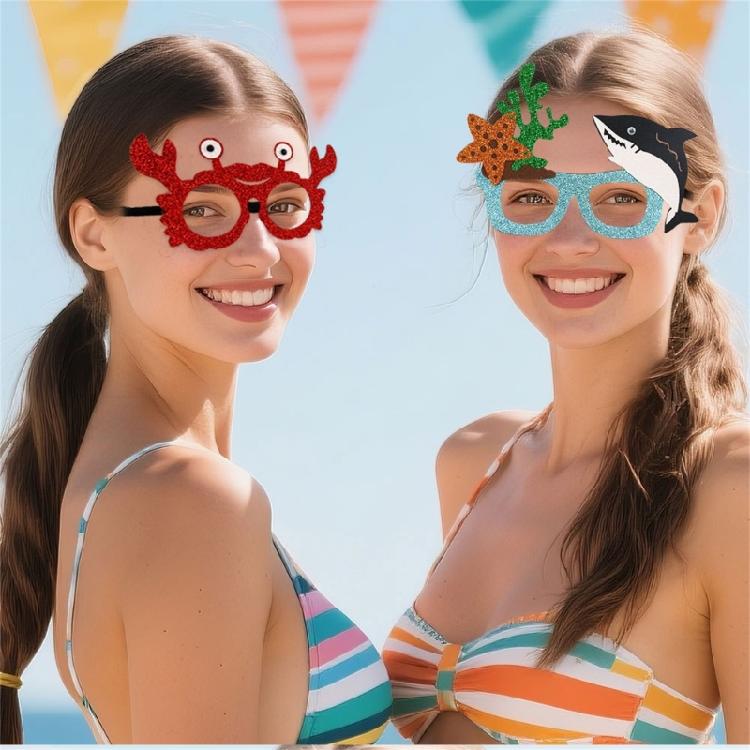 Оправа для очков с морскими животными, забавные очки с океанскими животными, тематическая вечеринка «Под океаном», украшения для дня рождения, принадлежности, подарки