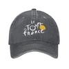 Tour De France Baseball Cap Classic Distressed Washed Snapback Cap for Unisex Women Washable Adjustable Trucker Dad Hats