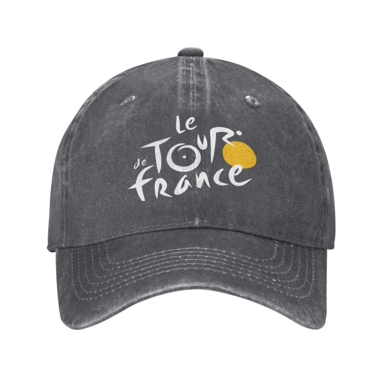 Tour De France Baseball Cap Classic Distressed Washed Snapback Cap for Unisex Women Washable Adjustable Trucker Dad Hats