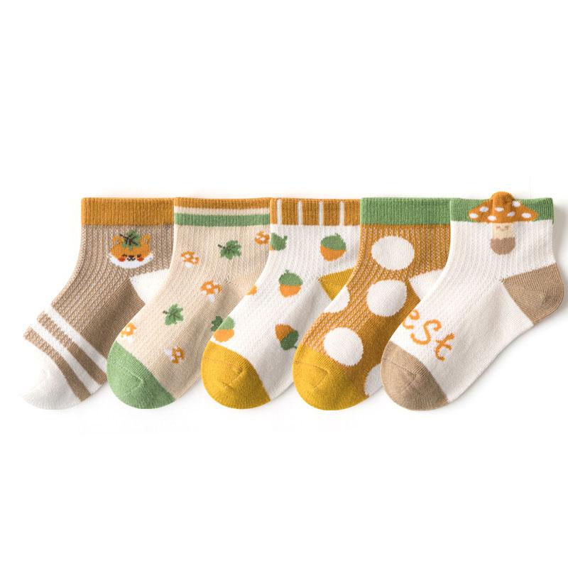 5 пар/лот Летние детские хлопковые носки Мультяшные Модные Сетчатые Для Весны Новые 1-12 лет Студенческие Подростковые Для Малышей Девочек Мальчиков Детские Носки