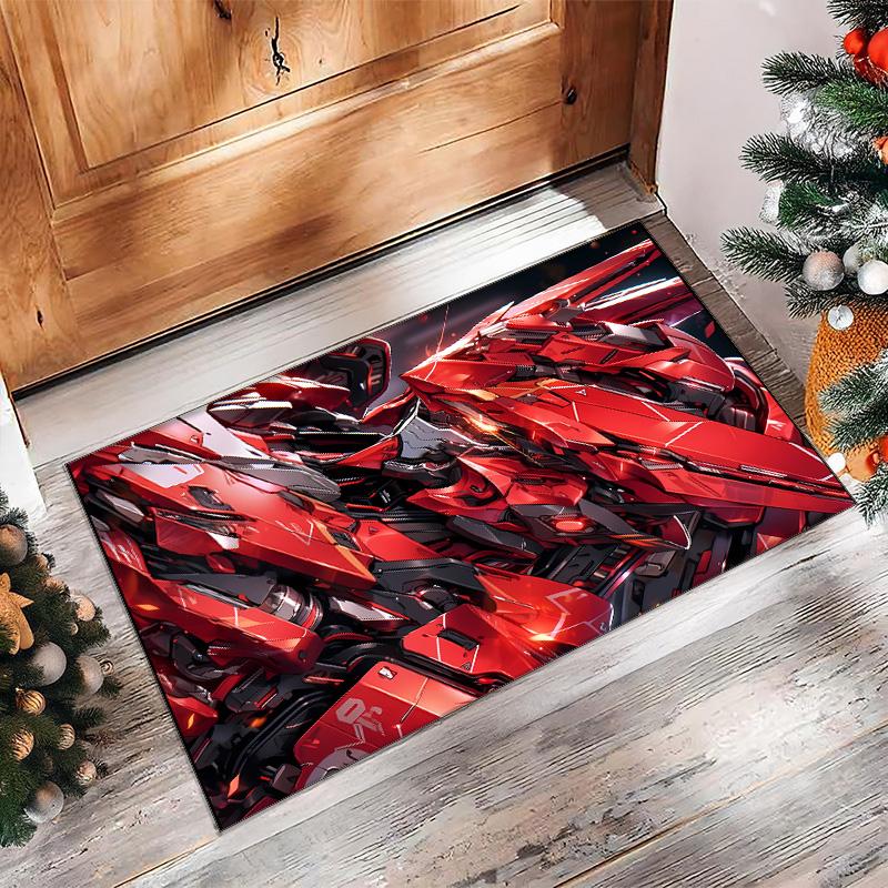 Transformers Printed Crystal Velvet Area Rug, Soft Anti-Slip Water Absorbent Floor Mat for Living Room Bedroom