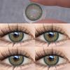 2pcs Myopia Contact Lenses with Grade (0-8.00) MillCreek Soft Lenses 14.5mm Hybrid Kitten Green 1 Year Use Doll Eye Comfortable Makeup