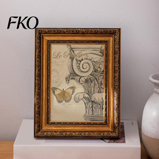 Picture Display Frame 5/6/7/8/10-inch A4 Vintage Photo with Acrylic Front, Holder Style for Tabletop, Family Decoration Home
