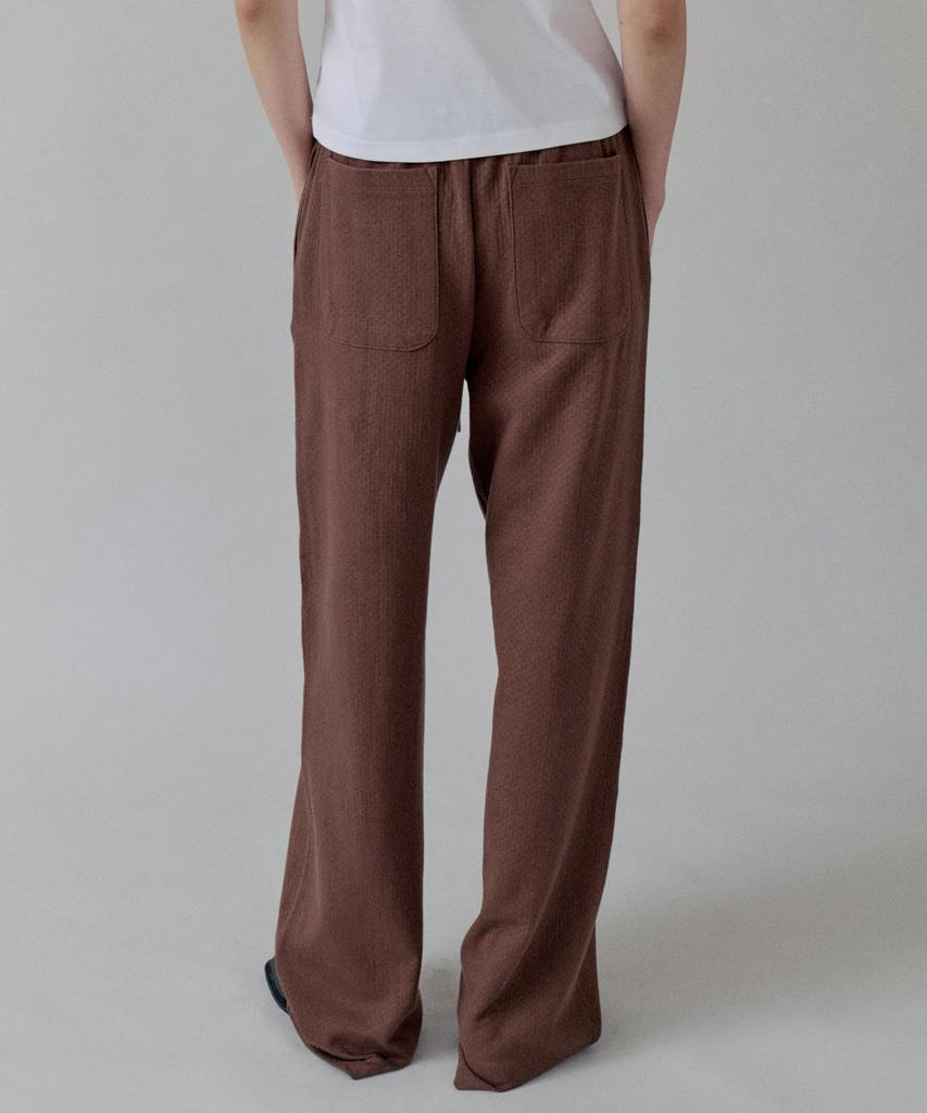 STEP AROUND Cottage Relax Fit Wide Banding Pants_Brown