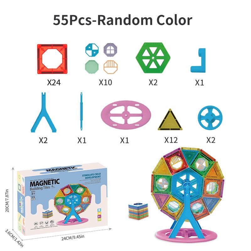 Children'S Early Education Toy Magnetic Piece Pipe Magnet Building Block Pure Magnetic Set Source Factory Puzzle