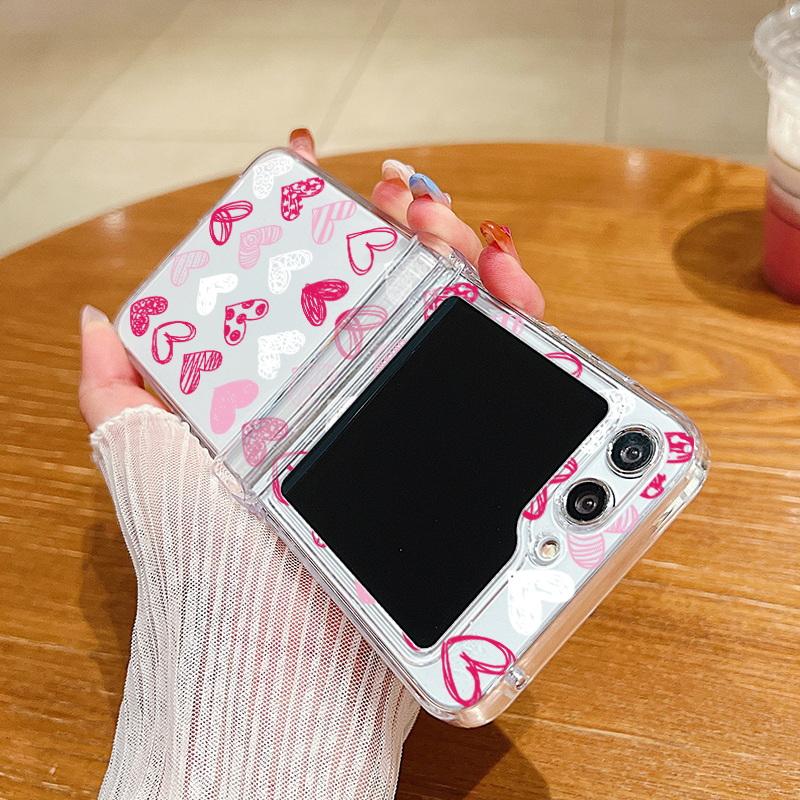 Butterfly Lover Hearts Case For Samsung Galaxy Z Flip7 Flip5 Flip4 Flip6 Clear Hard Folding Cover For Samsung Z Flip 5 4 3 6 7