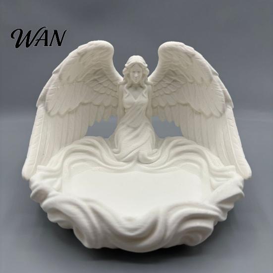 Angel Shape Jewelry Holder Tray Wings Decorative Storage Multi-Purpose Perfume Elegant White Dish for Rings Earrings Bracelets Keys Crystal