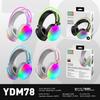 2025 YDM78 Полноразмерные Bluetooth-наушники с RGB-подсветкой и долгим временем работы от аккумулятора