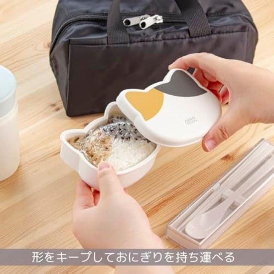 OSK Antibacterial Onigiri Case Nekomusu Cat-Shaped Rice Ball Easy Make Gray Hachiware NEK LS-22