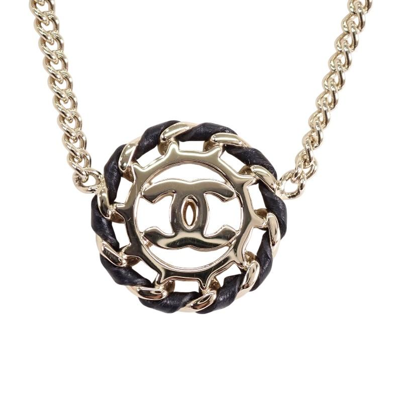 CHANEL  ABG722B22896 Necklace Champagne Gold metal/leather Women