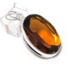 Citrine Gemstone 925 Sterling Silver Jewelry Pendant 1.85"