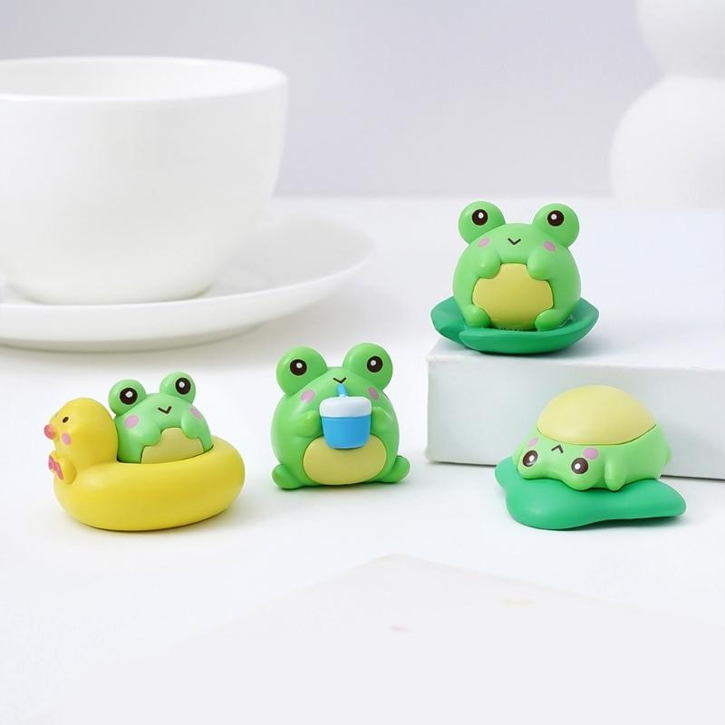 8 Piece Creative Miniature Plastic Frogs Animal Sculpture For Home Office Tabletop Decors Garden Landscape Ornaments
