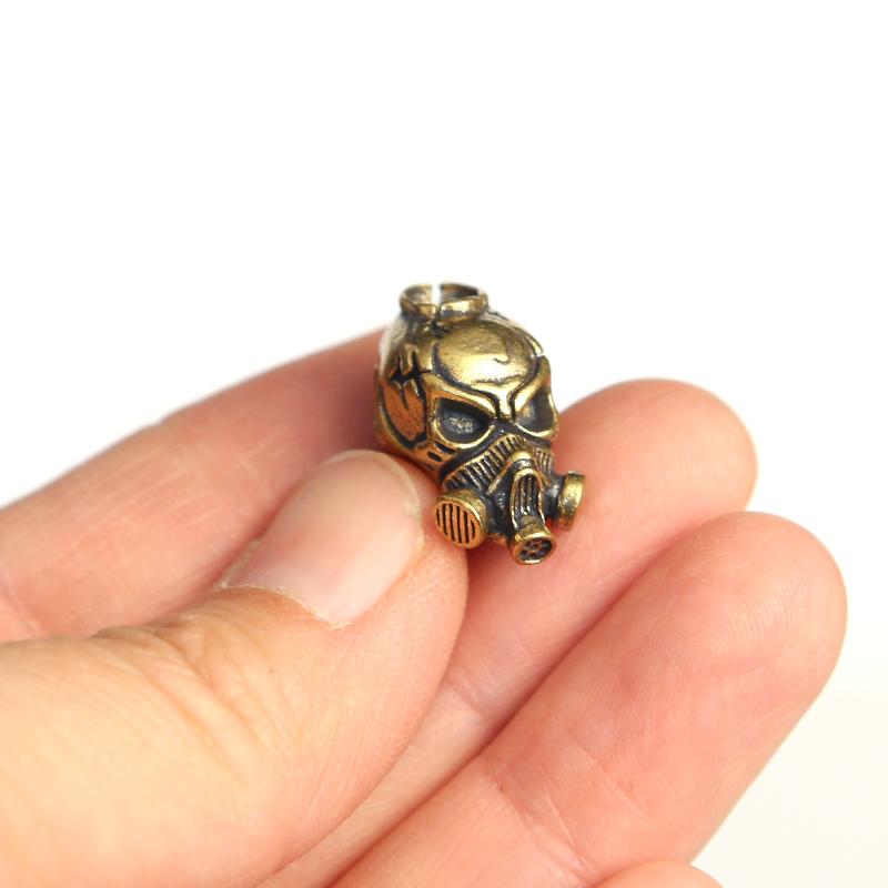 Биохимический Череп Голова Латунные Ножевые Бусины Личность Панк Противогаз Скелет EDC Инструмент для улицы Выживание Паракорд DIY Аксессуары