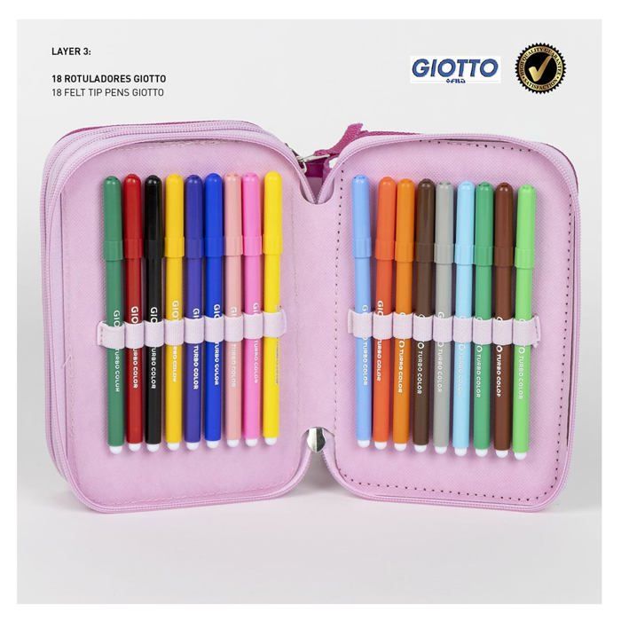 Trousse de rangement - Cerda - Minnie Mouse - 3 compartiments - Couleur rose - Licence Disney