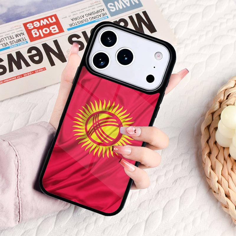 Чехол для телефона с флагом Кыргызстана Для IPhone 17 16e 15 14 13 12 11 Pro Max Air Mini Мягкий защитный чехол