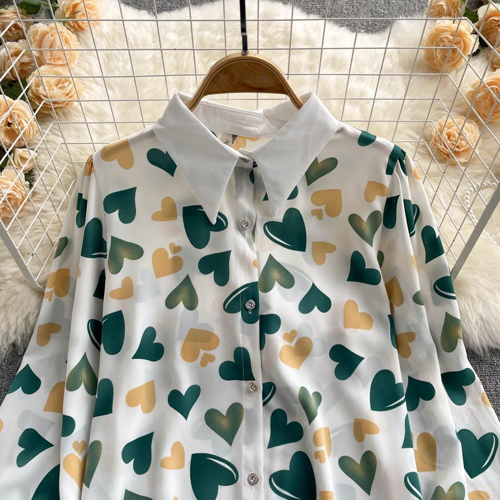 WTEMPO Women's Long Lantern Sleeve Blouse Printed Button Down Shirt Floral Work Business Going Out Tops Blouses