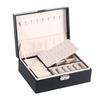 2 Layers Jewellery Box Organiser Small Home Travel PU Leather Earings Rings Jewelry Storage Case Women Portable Removal Tray