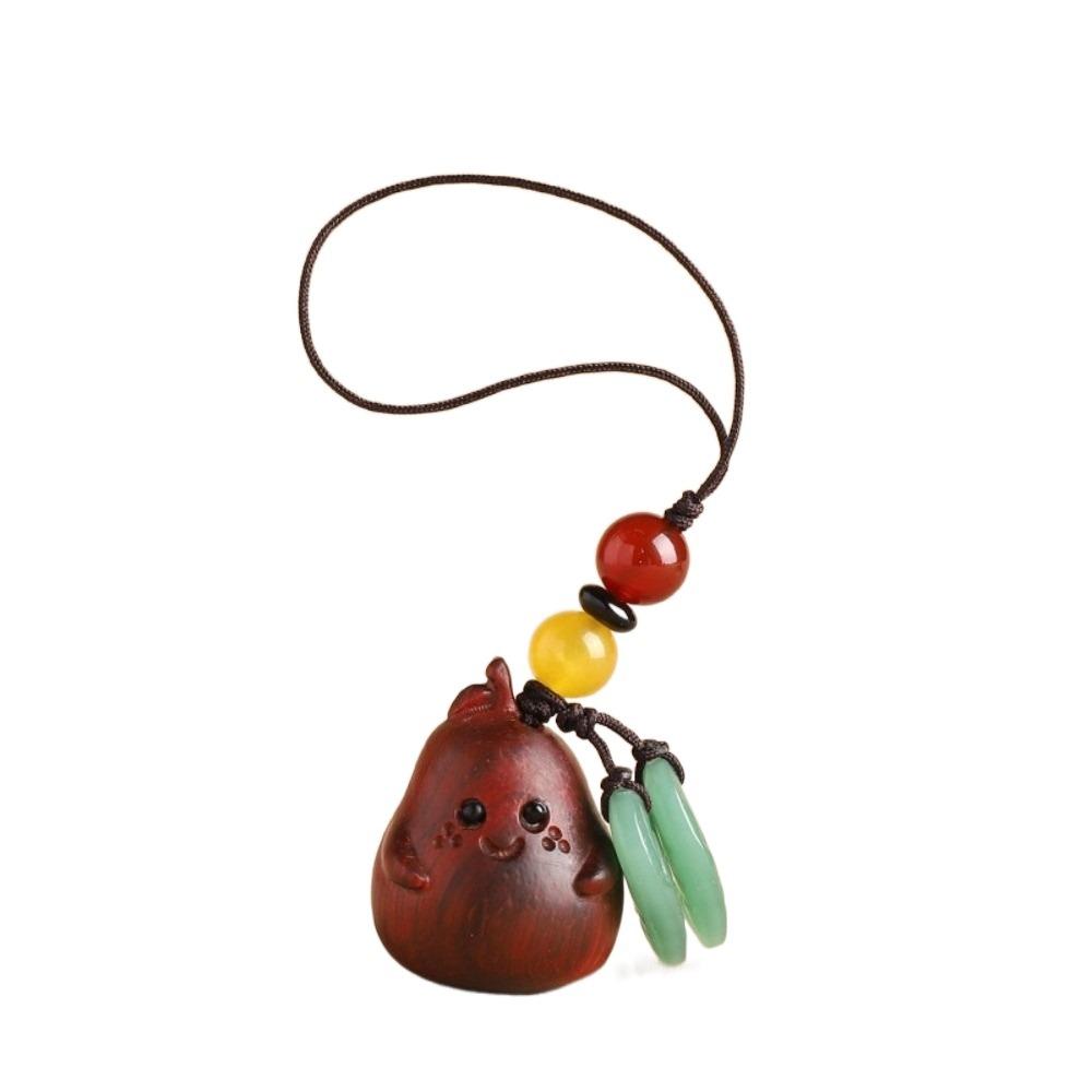 Sandalwood Bag Pendant Cartoon Wood Phone Chain Cute Pear Key Chain Jewelry Findings